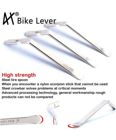Tragoods Premium Stainless Steel Bicycle Tire Lever Set - 3 Pcs | Bike Tyre Spoon Iron Tool for Easy Tube Repair | Best Tire Changing Tool - Buy Online on GoSupps.com