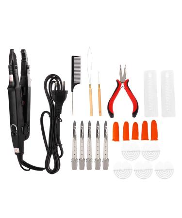 Hair extension tool kit professional hair extension iron set keratin hair rod hair extension tongs hair connectors styling tools melting-warming iron connection rod for (EU)