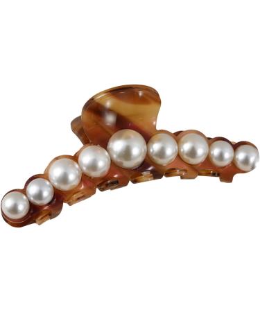 Hair Pearls Claw Clips | Strong Hold Jaw Clips Hair Barrette Clamps Long Jaw Clips Barrettes Fancy Pearl Hair Accessories For Women Girls Styling - Buy Online on GoSupps.com