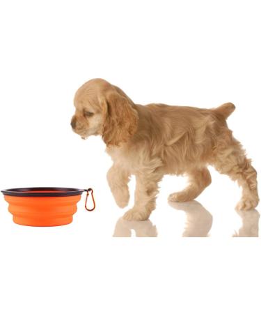 Axgo Foldable Silicone Dog Bowl - Portable Travel Feeder for Outdoor Drinking Water - Orange - Buy Online on GoSupps.com