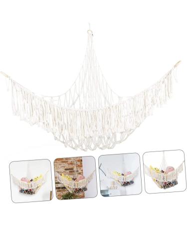 Healeved Yoga Ball Stand & Stuffed Animal Toy - White Cotton Hanging Weaving (164x114CM) | Ideal for Kids - Buy Online on GoSupps.com