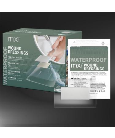 mx HEALTH Waterproof Wound Dressing Film+PAD - 10x12cm - 25 Individually Wrapped Dressings - Buy Online on GoSupps.com
