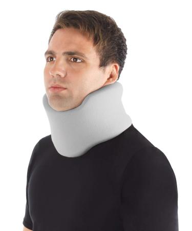 Toros -Group Small ruff Neck support relaxation neck tie cervical support - adjustable - soft 100% cotton fabric - relieves spine muscle joint pressure large gray height 12 cm l/ 12 cm gray