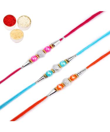 Ghasitaram Gifts Rakhi for Brother Rakhis Online - Set of 3-6194 Rakhis