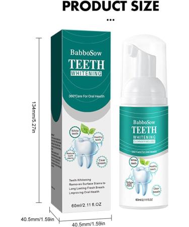 Foam Toothpaste for Adults - Intensive Stain Removal Tooth Mousse 60ml | Easy-to-Use Whitening Foam for Bright Teeth - Buy Online on GoSupps.com