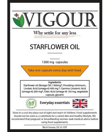 Starflower Oil - 60 High Strength 1300mg Capsules - Buy Online on GoSupps.com