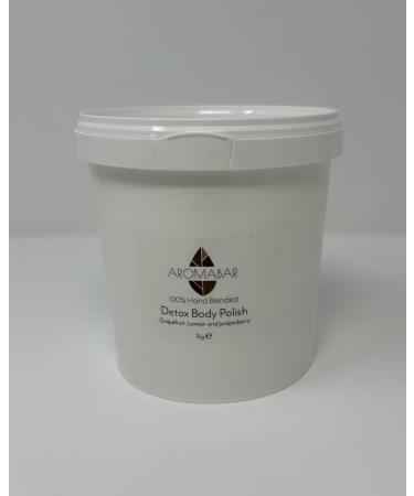Spa Detox Body Scrub 1kg Dead Sea Salt Shea Butter Almond Oil and pure Grapefruit Lemon & Juniperberry essential oils 100% Natural Paraben Free