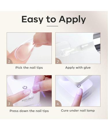 Modelones Nail Tips and Glue Gel Kit with Nail Lamp - 4 in 1 Upgraded Gel x Nail Kit for Fast Nail Extensions | Valentine's Gift for Women - Buy Online on GoSupps.com