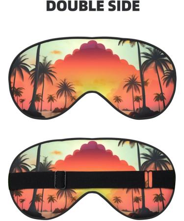 Sunrise Tropical Palm Tree Eye Mask | Soft Travel & Sleep Eyeshade for Men & Women - Buy Online on GoSupps.com