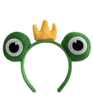 Face Wash Headband | Cartoon Plush Animal Ears and Horns Spa Headband - Halloween Hair Accessories Green Frog Headpiece Elastic Makeup Headbands for Women Girls Prince One Size