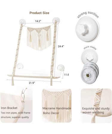 Dahey Cat Window Perch Macrame Hammock for Indoor Cats - Wall Mounted Boho Pet Resting Seat with Suction Cups - Holds up to 45 lbs - Space Saving Sunny Swing Shelf - Perfect Gift - Buy Online on GoSupps.com