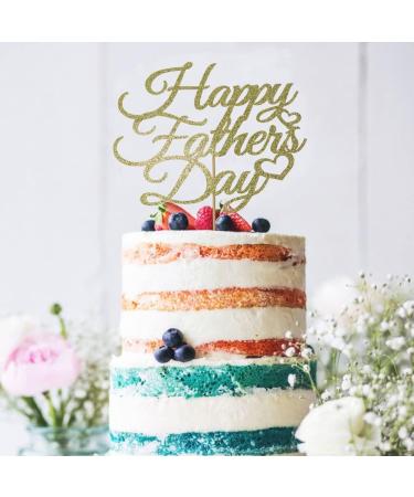 Happy Father's Day Gold Cake Topper Best Dad Father's Day Decoration Fathers Day Party Happy Dada Day Topper(Gold Dad) - Buy Online on GoSupps.com