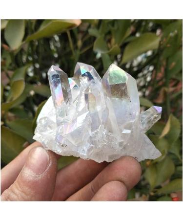 Very Beautiful Natural White Angel Aura Crystal Cluster Electroplating Titanium Coating Quartz Cluster Stone HOMEZHOU - Buy Online on GoSupps.com