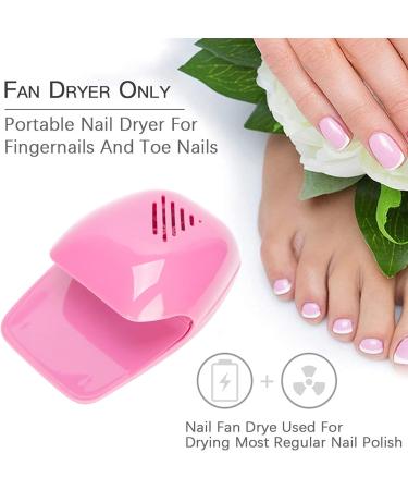 Portable Nail Dryer | Cooling Fan Nail Polish Quick Dryer - Pink | For Household and Salon - Buy Online on GoSupps.com