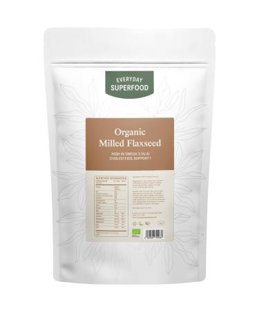 Organic Milled Flaxseed 1kg Premium Cold Pressed and Ground Flax Seeds Natural Raw Vegans and Kosher 1.00 kg (Pack of 1)