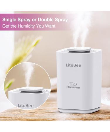 3.3L Cool Mist Humidifier for Bedroom & Baby Room | 8H Continuous Operation | Waterless Auto-Off | Up to 25 H | Night Light & 4Pcs Filters Included | Ideal for Home, Office, and Plants - White - Buy Online on GoSupps.com