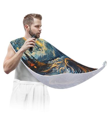 Burning Baseball Beard Bib Apron Beard Hair Catcher for Men Shaving Fathers Day Anniversary Christmas Gifts for Dad Husband Beard Bib with 2 Suction Cups