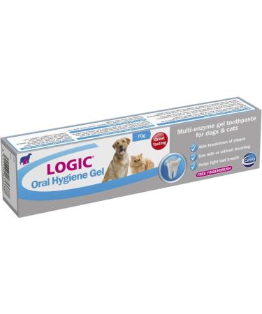 Logic Oral Hygeine Gel - For Cats & Dogs - Cleans Their Teeth By Attacking Bacteria & Plaque & Fights Bad Breath - Can Be Used Without Brushing - 70g Tube - Buy Online on GoSupps.com