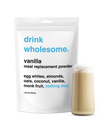 Drink Wholesome Vanilla Meal Replacement | Easy to Digest & Gut Friendly | All Natural Ingredients | Minimally Processed | Dairy Free | No Additives, No Lactose | 30g Protein, 250 Calories