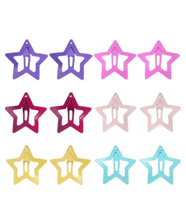Lurrose 12Pcs Star Shape Hair Clips Lovely Sweet Hairpin Kids Hair Accessories Non Slip Hair Barrettes for Toddler Girls - Buy Online on GoSupps.com