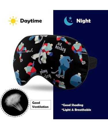 Ice Hockey Players Sleep Mask Eye Cover for Sleeping Blindfold with Adjustable Strap Blocks Light Night Travel Nap for Men Women - Buy Online on GoSupps.com