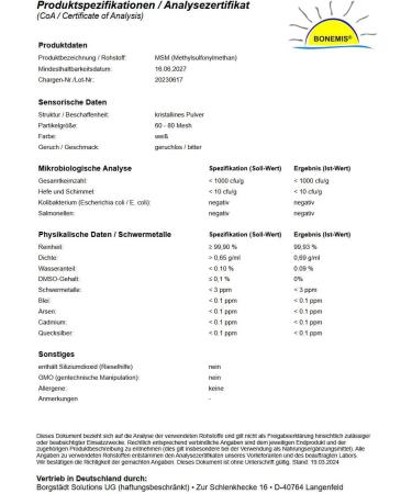 Bonemis Premium MSM Powder 3 kg - 99.95% Pure No Silicon Dioxide No DMSO - High Quality MSM for Joint Support & Wellness - Buy Online on GoSupps.com