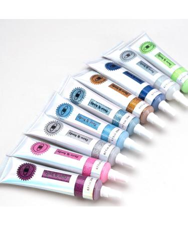 9 Color Gold Eyeshadow & Body Glitter Gel - Holographic Festival Cosmetic Accessories for Eyes Lips & Nails - Buy Online on GoSupps.com