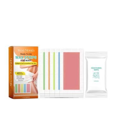 Jemora West & Month 40 pieces of wax strips with 10 pieces of soothing towels wax paper for hair removal depilatory paper accessories for hair removal
