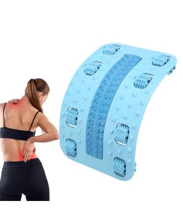 Durable Back Extensor & Lumbar Traction Device - Adjustable 56 Massage Points for Comfortable Stretching - Ideal for Men - Blue - Buy Online on GoSupps.com