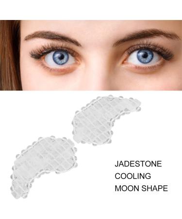 Jade Eye Mask Jade Stone Eye Cooling Cold Pads Reduce Swelling Tighten Relieve Pressure Quartz Stone Eye Patch Moon Shape Eye Care Patches for Puffiness Dark Circles - Buy Online on GoSupps.com