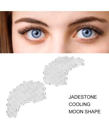 Reusable Jade Stone Eye Mask for Hot & Cold Therapy | Moon Shape Cold Pads for Swollen Eyes & Dark Circles - Buy Online on GoSupps.com