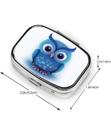 Buy Blue Owl Printed Square Pill Box - Portable Medicine Organiser for Travel | International Shipping - Buy Online on GoSupps.com