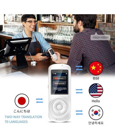 Portable Voice Translator Smart Foreign Language Translator Device Wifi/4G Two-Way Speech/Text 2.4 Inch Touch Screen Support 70 Languages for Travel Business White Good Times Black - Buy Online on GoSupps.com