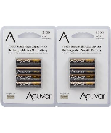 Buy Acuvar 8 AA Rechargeable NiMH Batteries 3100mAh - Long-Lasting Power for All Devices | International Shipping Available - Buy Online on GoSupps.com
