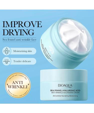 BIOAQUA Sea Fennel Hyaluronic Acid Face Cream 60g - Anti-Wrinkle Moisturizer | Nourishing Skincare for All Skin Types - International Shipping Available - Buy Online on GoSupps.com