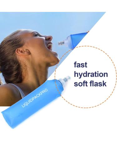LIQUIDPACKPRO 500ml Soft Water Bottle - Portable 17oz Flask for Running, Hiking, Cycling - Buy Online on GoSupps.com