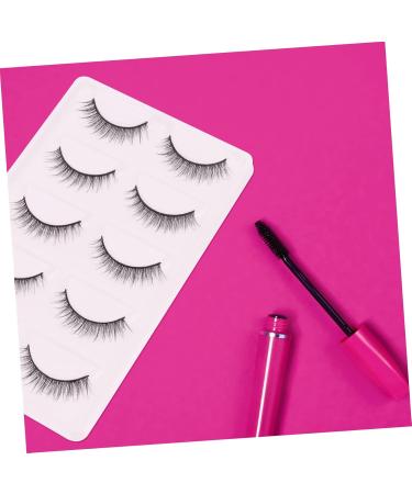DOITOOL Natural False Eyelashes 5 Pairs Short Eyelash Artificial Fiber Extend Fluffy 6d Natural False Lashes 3.3x1x0.5cm Black - Buy Online on GoSupps.com