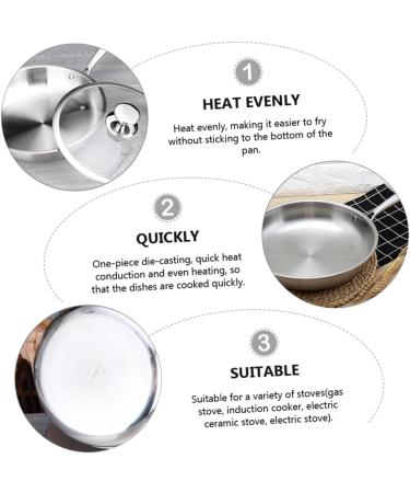ABOOFAN 1 Pc Stainless Steel Non Stick Pan Omelet Fry Pan Egg Frying Pans Stainless Steel Cookware Stainless Steel Cooking Pan Induction Cooker 304 Stainless Steel Kitchen Pot - Buy Online on GoSupps.com