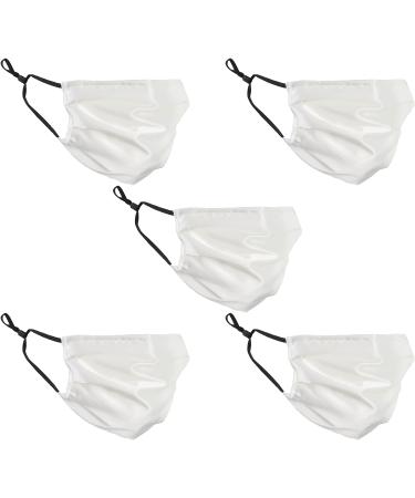 HABAC STUDIO Pack of 5 Satin Silk Face Masks Reusable Cover Bandana Balaclavas Face Masks Washable UK Black Face Mask with Nose Wire Pleated Face Mask for Women Men Adjustable. White - Buy Online on GoSupps.com