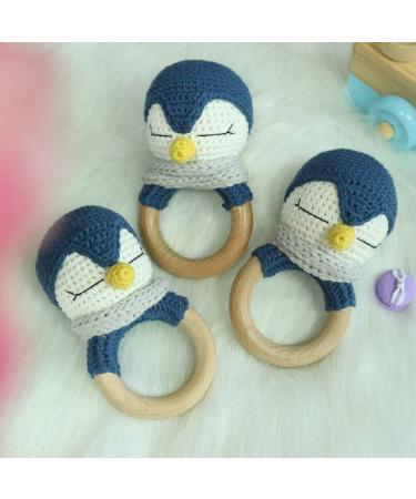 Buy Yuanshenortey Baby Wooden Teether Ring & Crochet Rattle | Safe Infant Chewing & Teething Toy - Shop Worldwide - Buy Online on GoSupps.com