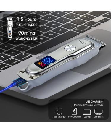 HTC Men's Beard Trimmer/Hair Trimmer Electric Razor with LED Display Hair Trimmer with Adjustable Speed for Home Use Salon and Travel - Buy Online on GoSupps.com