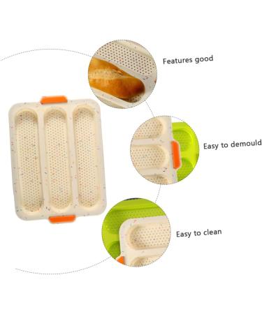 HOMSFOU 2 Pcs 3 Bread Silicone Mold Bread Pan Forms Silicone Bread Baking Trays Silicone Baking Mold Silicone Molds Loaf Pan Bread Baking Tin White Silica Gel Cake Second Generation Toast 34.5x24cmx2pcs Whitex2pcs - Buy Online on GoSupps.com