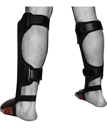 Meister Edge Leather Instep Shin Guards w/Gel Padding (Black, S/M) - Pair - Buy Online on GoSupps.com