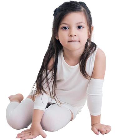 Edenswear Zinc-Infused Elbow Sleeves Bandage for Kids with Eczema - Wet Wrap Therapy | XSmall - White - Buy Online on GoSupps.com