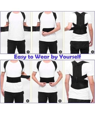 Posture Corrector for Men & Women - Back Brace & Shoulder Support Trainer for Neck Pain Relief - Large Black - Buy Online on GoSupps.com