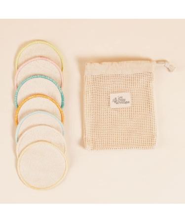 Washable and Reusable Cotton Pads - 7 cotton pads - 100% Organic Cotton Pads All Skin Types Zero Waste Makeup Remover Sponges for Face 1 Towel Side and 1 Microfiber - LES PETITS PRODIGES - Buy Online on GoSupps.com