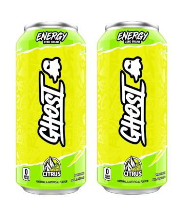 GHOST ENERGY Drink Sugar-Free Energy Drink Energy & Focus & Natural Caffeine L-Carnitine & Soy & Gluten-Free Drink (Citrus 16oz 473ml) (PACK OF 2) (USA IMPORT)