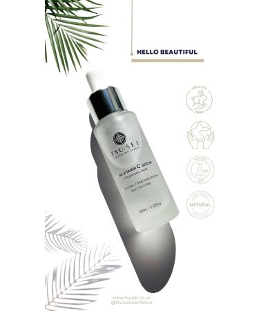 20% PURE VITAMIN C SERUM For Face with Hyaluronic Acid by TSU:SEI. Organic Anti Ageing Anti Wrinkle Serum For Face. Sensitive Dry Oily Acne Prone Skin. Women and Men.30ml. - Buy Online on GoSupps.com