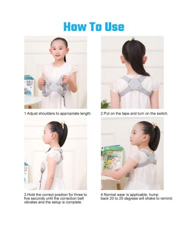 Smart Electric Posture Corrector for Adults & Kids | Adjustable Upper Back Brace with Vibration Reminder - Hunchback Correction in Gray - Buy Online on GoSupps.com