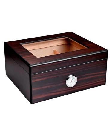 Cigar Boxs Humidors Delicate Cigar Humidor Fine Clear Glass Top with Hygrometer Cigar Desktop Box Cecigar Box Men's Cigars Case Portable